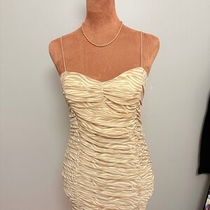 Forever 21 Beige Zebra Print Mini Dress